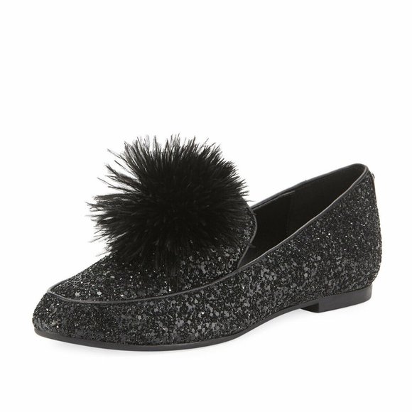 ❤️ MICHAEL Michael Kors Black Glitter Fara Loafer - Picture 1 of 5